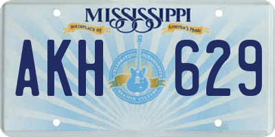 MS license plate AKH629
