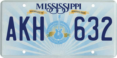 MS license plate AKH632