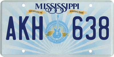 MS license plate AKH638