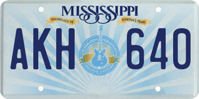 MS license plate AKH640