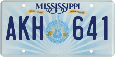MS license plate AKH641