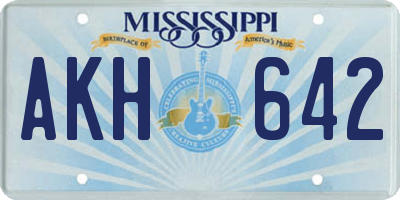 MS license plate AKH642