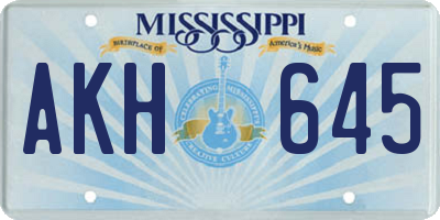 MS license plate AKH645