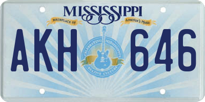 MS license plate AKH646