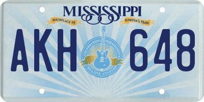 MS license plate AKH648