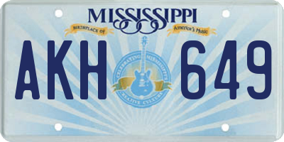 MS license plate AKH649