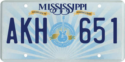MS license plate AKH651