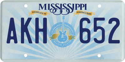 MS license plate AKH652