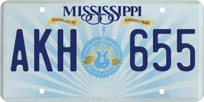 MS license plate AKH655