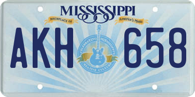 MS license plate AKH658