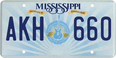 MS license plate AKH660