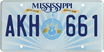MS license plate AKH661