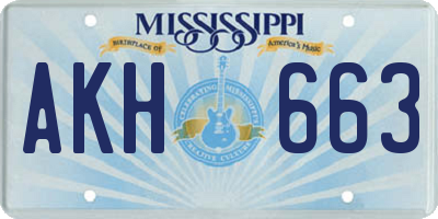 MS license plate AKH663