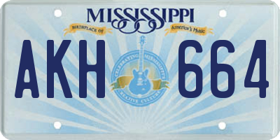 MS license plate AKH664
