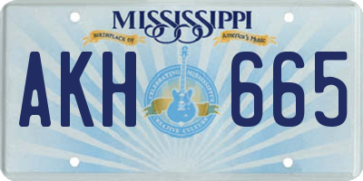 MS license plate AKH665