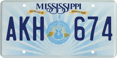 MS license plate AKH674