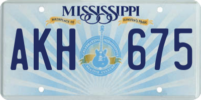 MS license plate AKH675