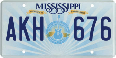 MS license plate AKH676
