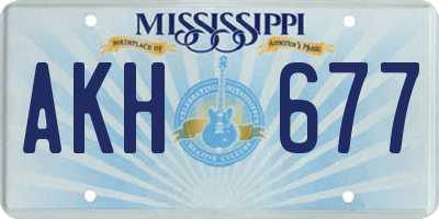 MS license plate AKH677