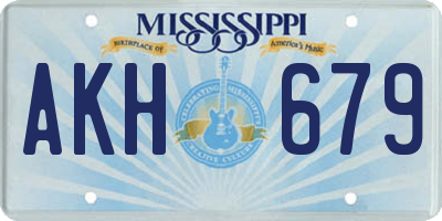 MS license plate AKH679