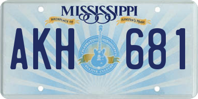 MS license plate AKH681