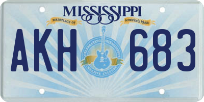 MS license plate AKH683