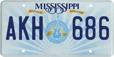 MS license plate AKH686