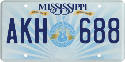 MS license plate AKH688