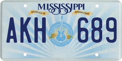 MS license plate AKH689