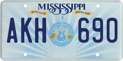 MS license plate AKH690