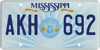 MS license plate AKH692