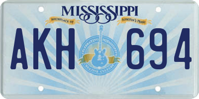 MS license plate AKH694