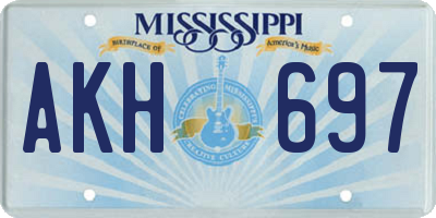 MS license plate AKH697