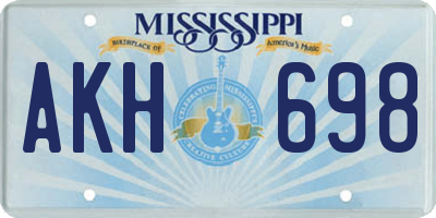 MS license plate AKH698