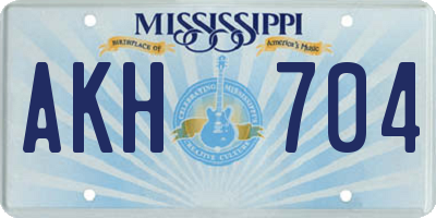 MS license plate AKH704