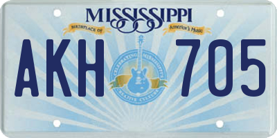 MS license plate AKH705