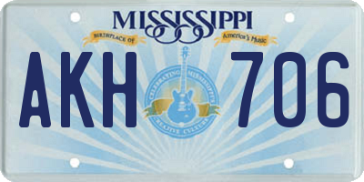 MS license plate AKH706