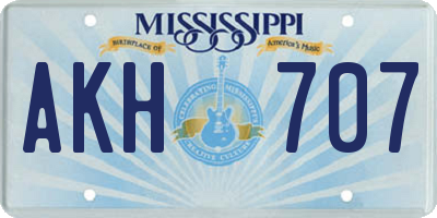 MS license plate AKH707