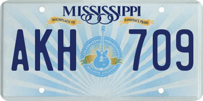 MS license plate AKH709