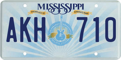 MS license plate AKH710