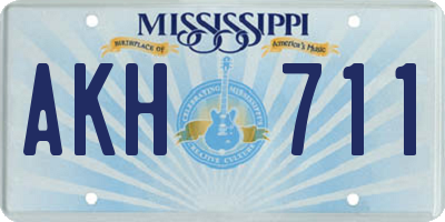 MS license plate AKH711