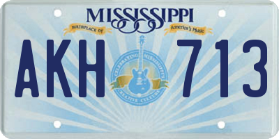 MS license plate AKH713