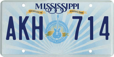 MS license plate AKH714