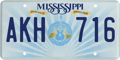 MS license plate AKH716