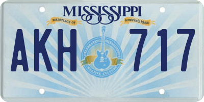 MS license plate AKH717