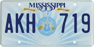 MS license plate AKH719