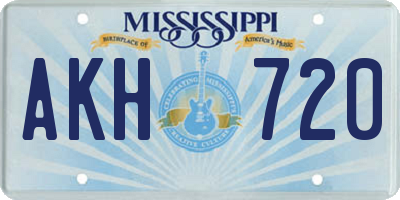 MS license plate AKH720