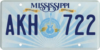 MS license plate AKH722