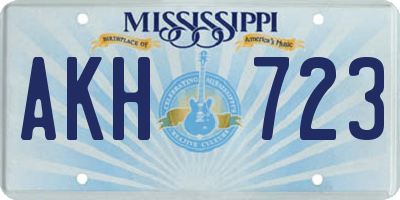 MS license plate AKH723