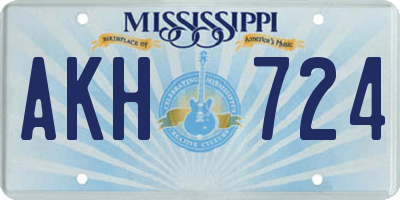 MS license plate AKH724